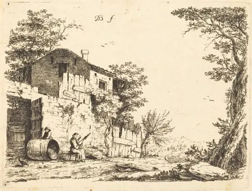 The Spinner, by Jean-Jacques de Boissieu, ink, 1759