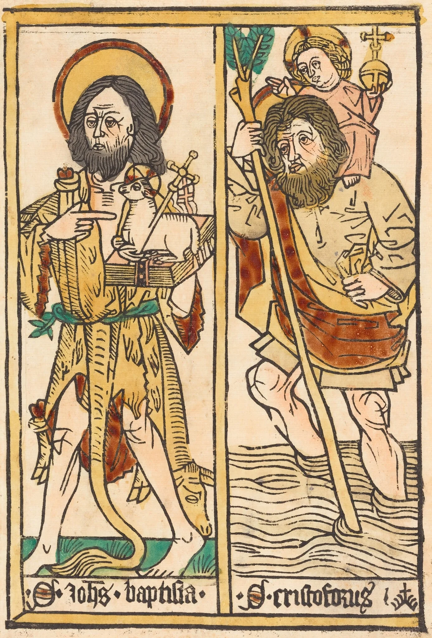 Saint John the Baptist and Saint Christopher, detail