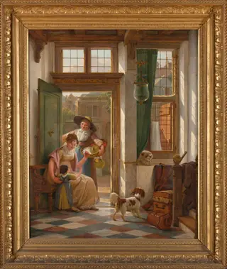 A Cherry Seller at the Door, by Abraham van Strij, unspecified, 1816