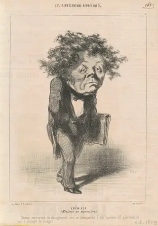Adolphe  Crémieux, by Honoré Daumier, ink, 1848