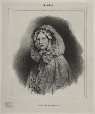 Brussels:  Young Girl in a Cape, by Jean Baptiste Madou, 1836