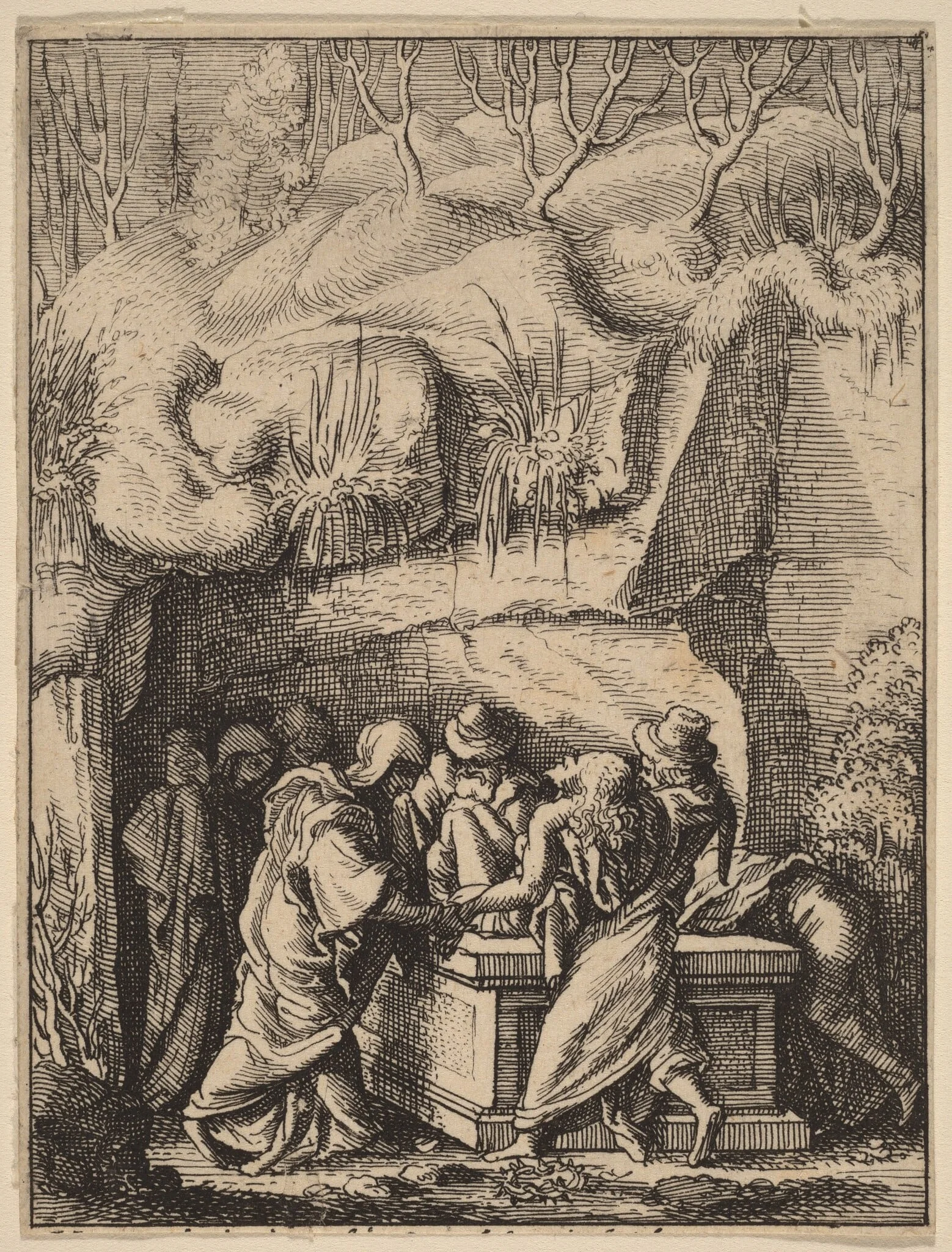 The Entombment, detail
