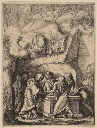 The Entombment, by Wenceslaus Hollar, ink, 1642