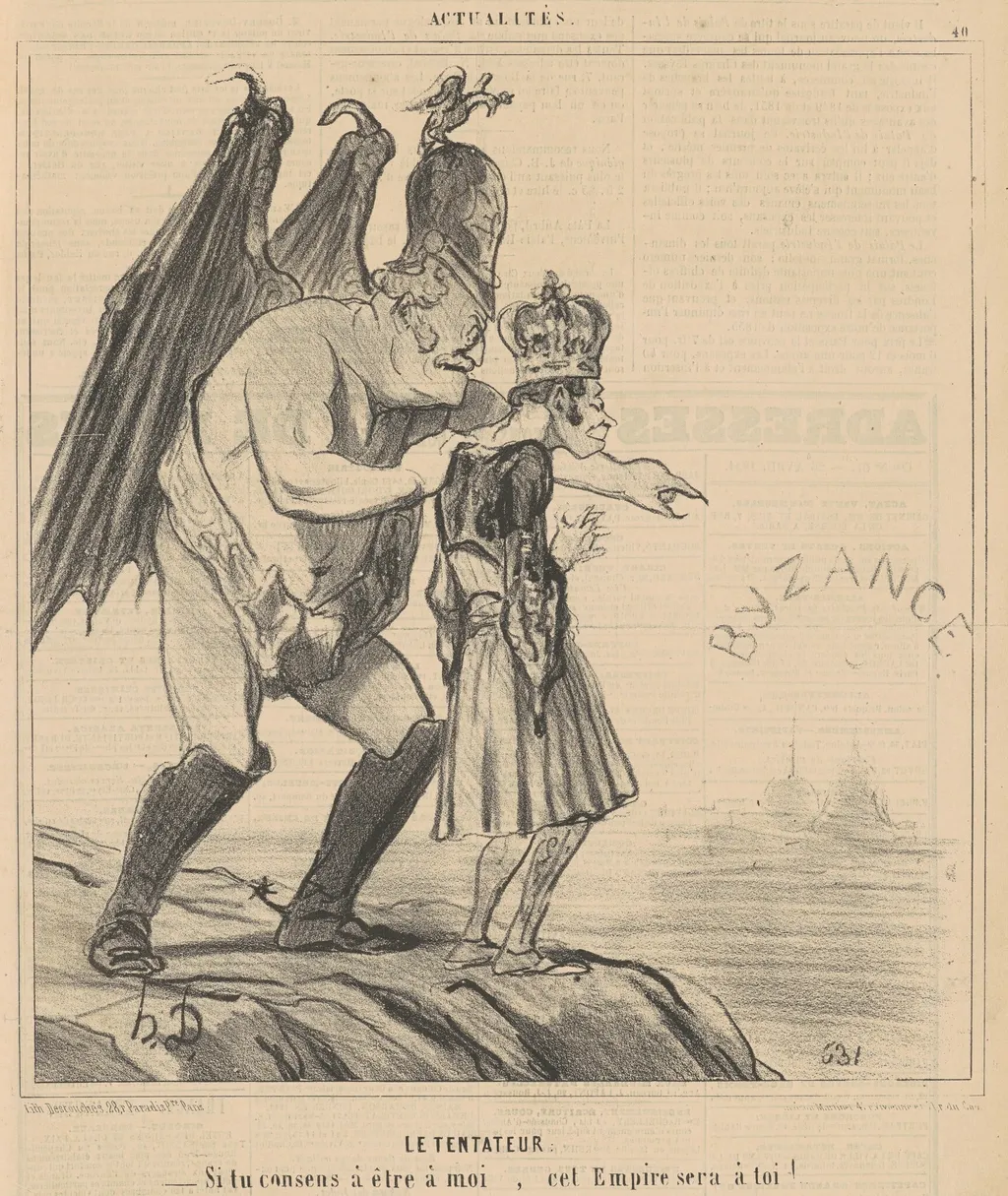 La tentateur, by Honoré Daumier, ink, 1854