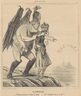 La tentateur, by Honoré Daumier, ink, 1854