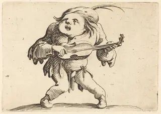 The Guitar Player, by Jacques Callot, ink, 1622