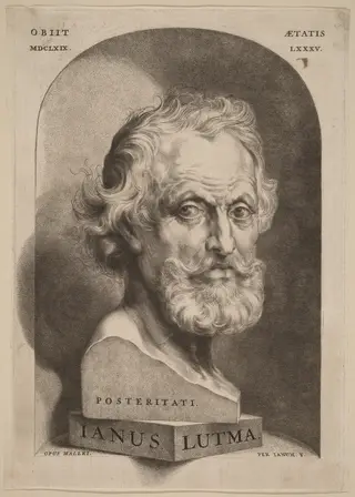 Janus Lutma Posteritati (Jan Lutma the Elder), by Jan Lutma II, ink, 1675