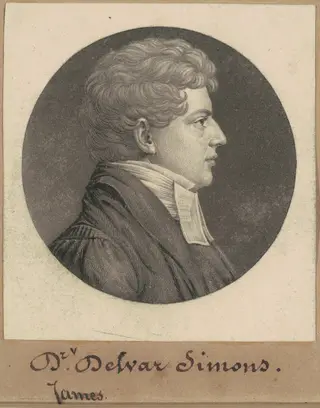 James Dewar Simons, by Charles B. J. Févret de Saint-Mémin, ink, 1809