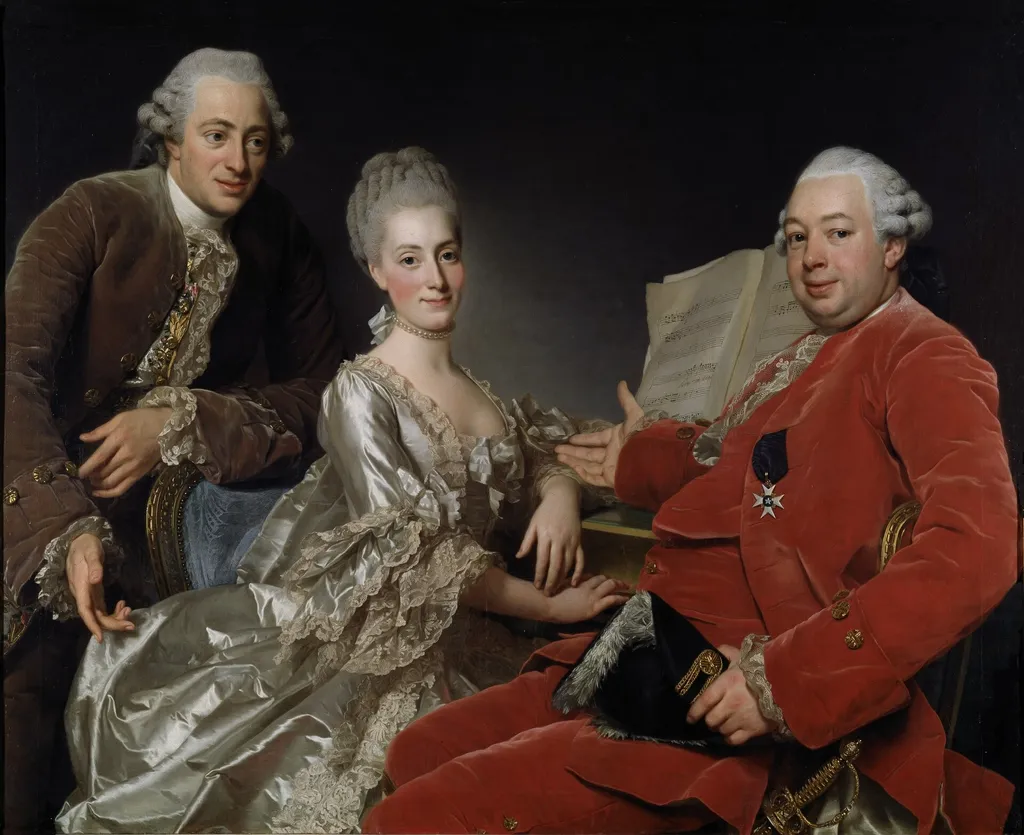 John Jennings Esq., his Brother and Sister-in-Law, by Alexander Roslin, oil, 1769