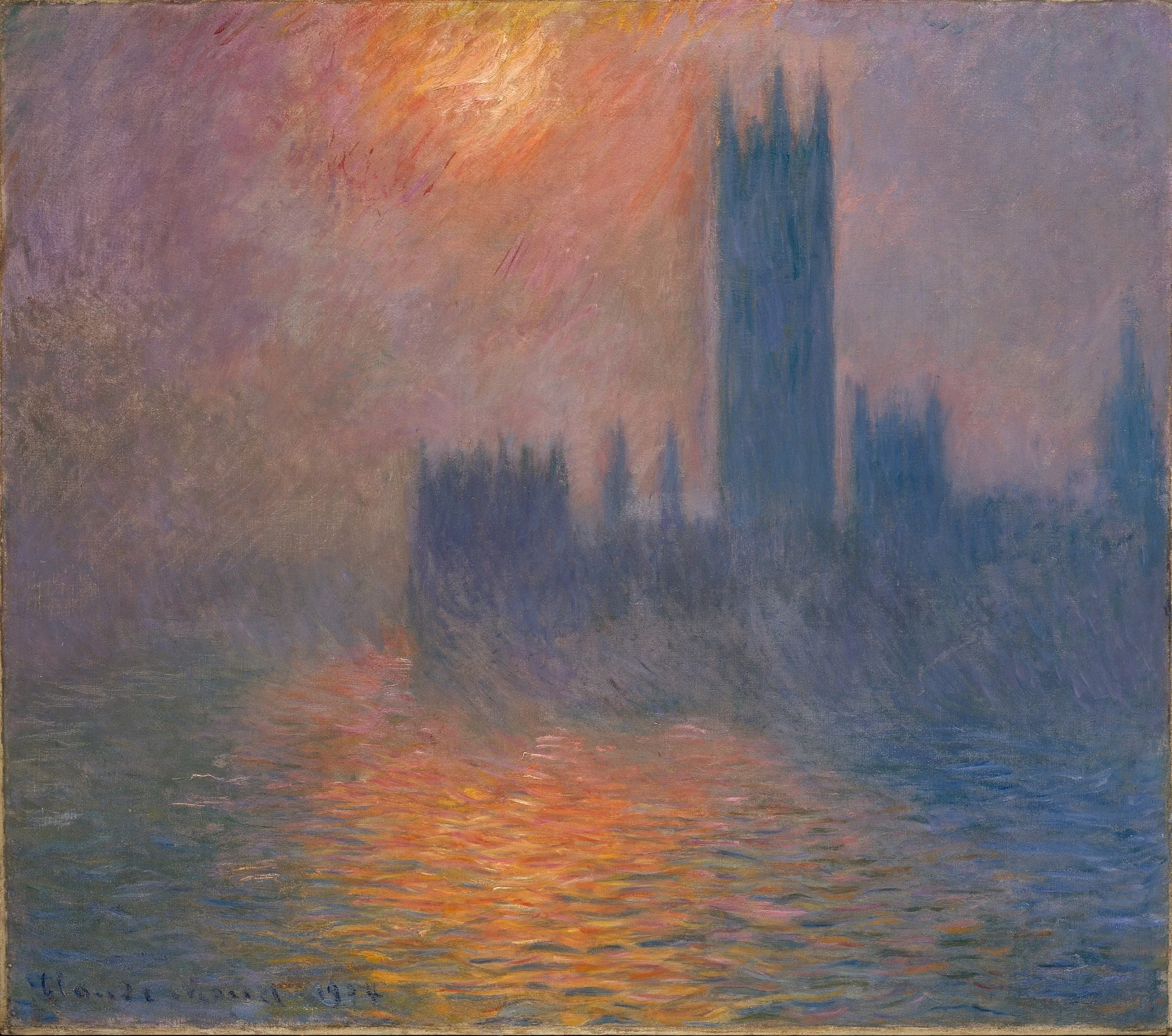 Houses of Parliament, sunset, detail