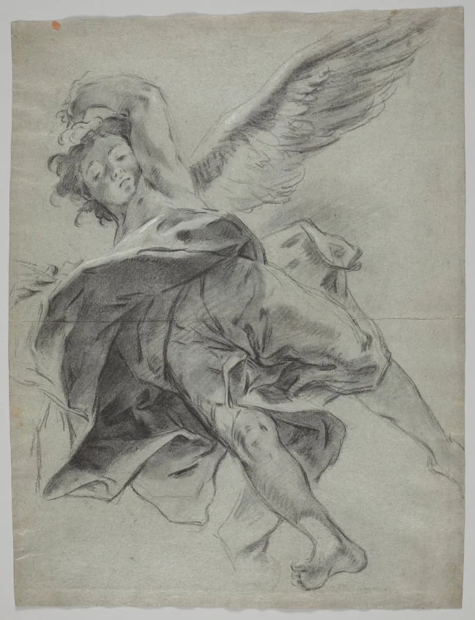 A Flying Angel (recto), detail