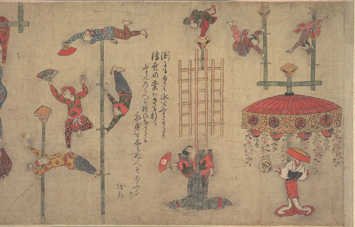曲技図巻|Acrobats, detail