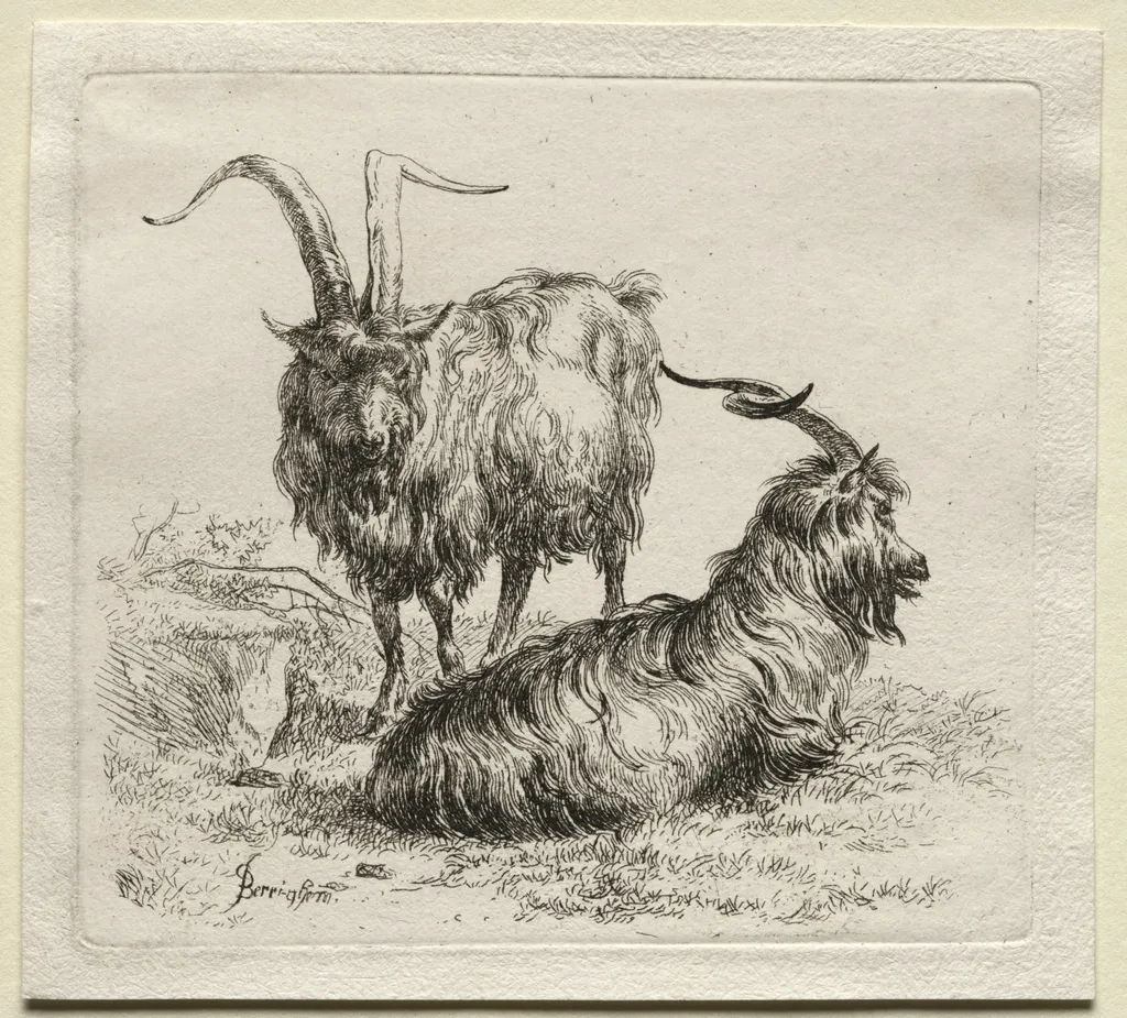 Animalia: Two Goats, by Nicolaes Pieterszoon Berchem, 1659