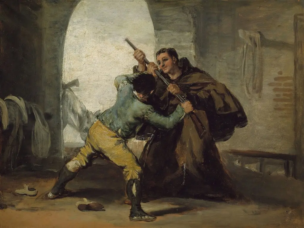 Friar Pedro Wrests the Gun from El Maragato, by Francisco Goya, oil, 1806