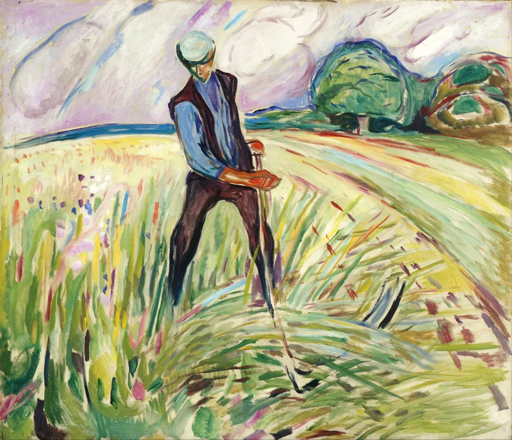 The Haymaker, by Edvard Munch, oil, 1917