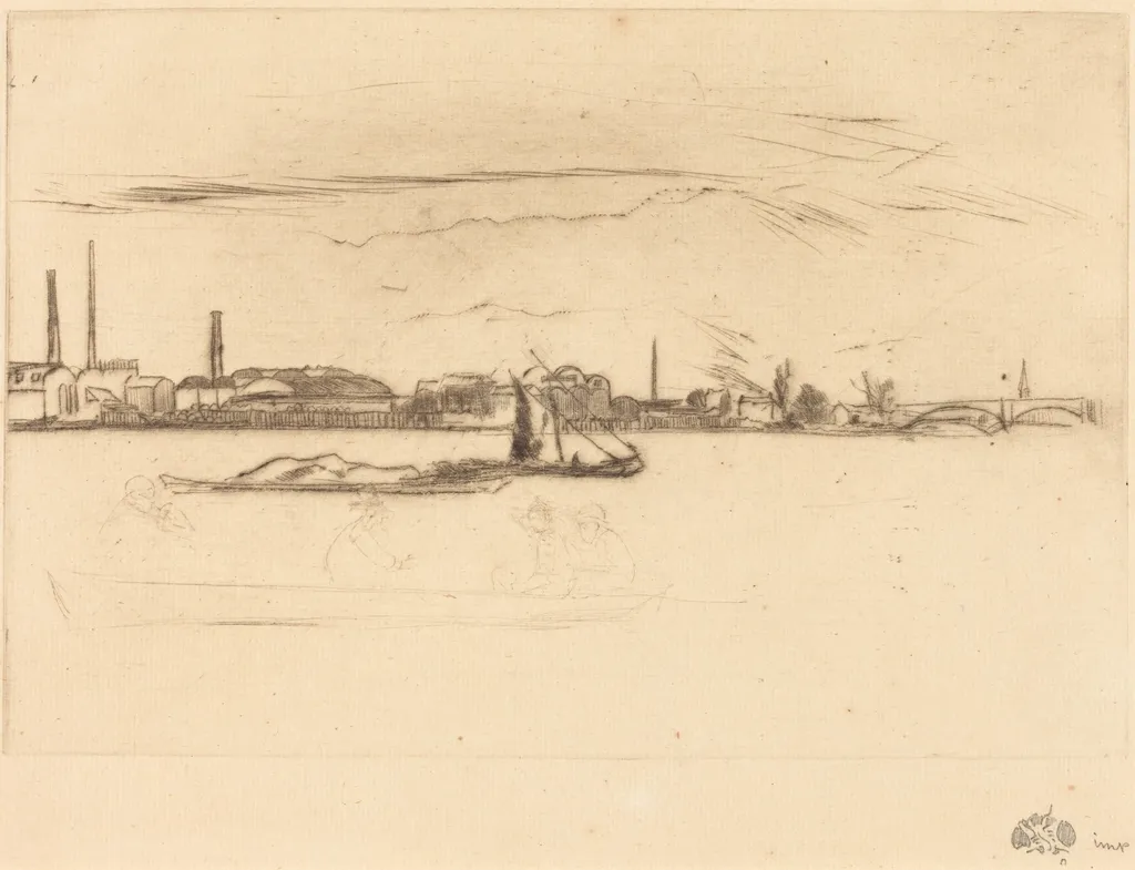 Price's Candle-Works, by James McNeill Whistler, ink, 1875