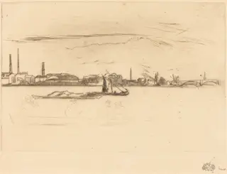 Price's Candle-Works, by James McNeill Whistler, ink, 1875