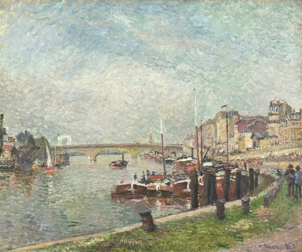 Quai Napoléon, Rouen, by Camille Pissarro, oil, 1892