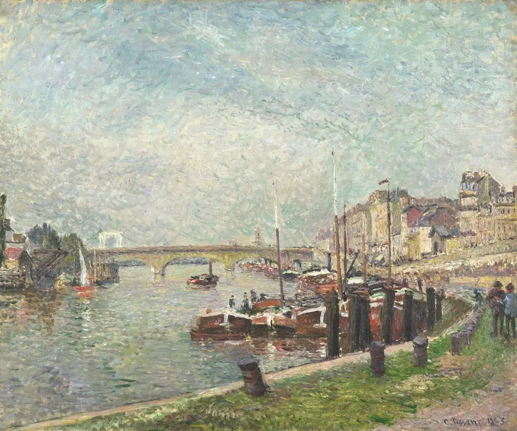 Quai Napoléon, Rouen, by Camille Pissarro, oil, 1892