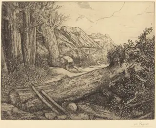 At the Home of the Woodcutters (Chez les bocherons), by Alphonse Legros, ink, 1874