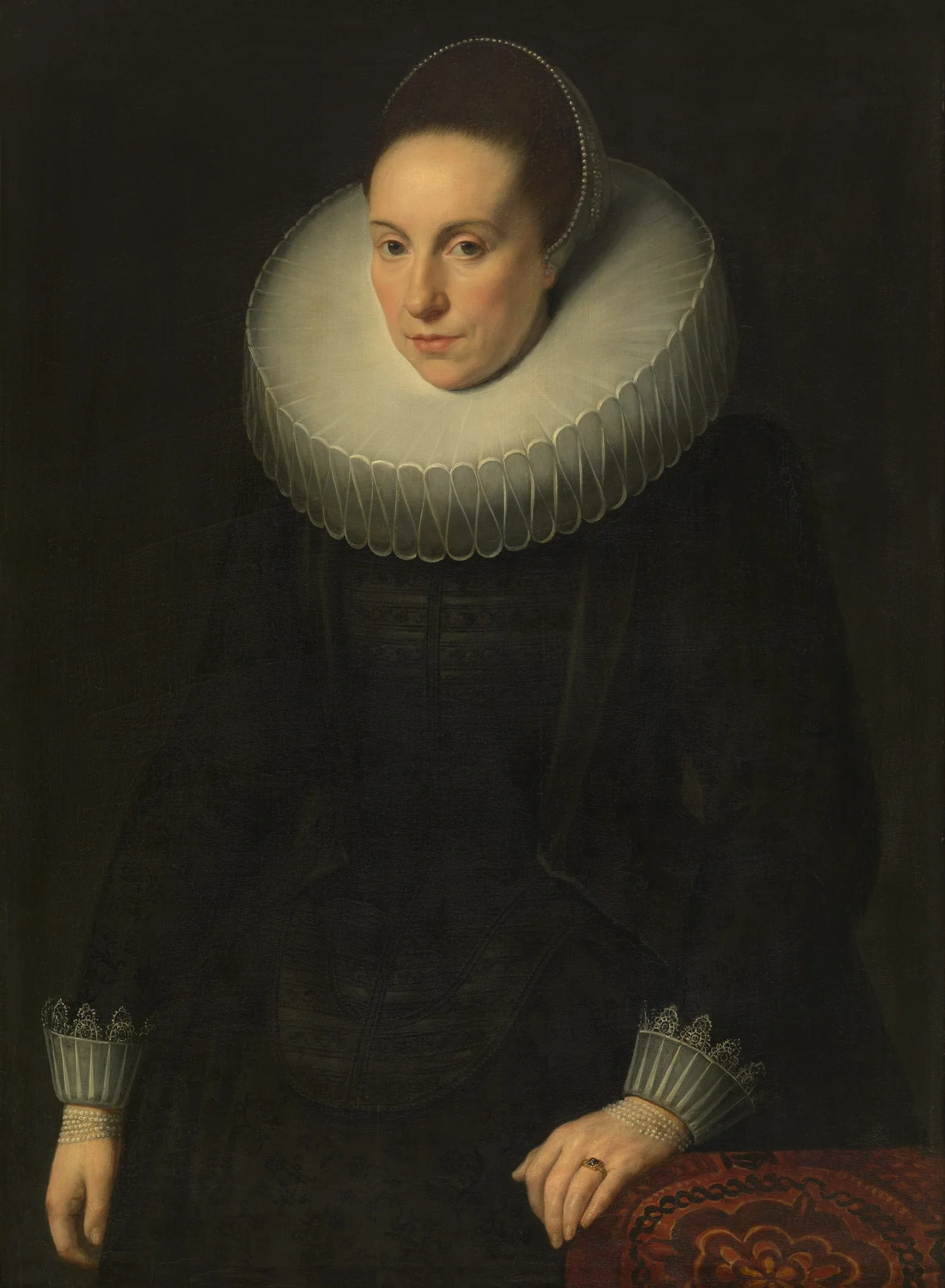 Portret van een vrouw, detail