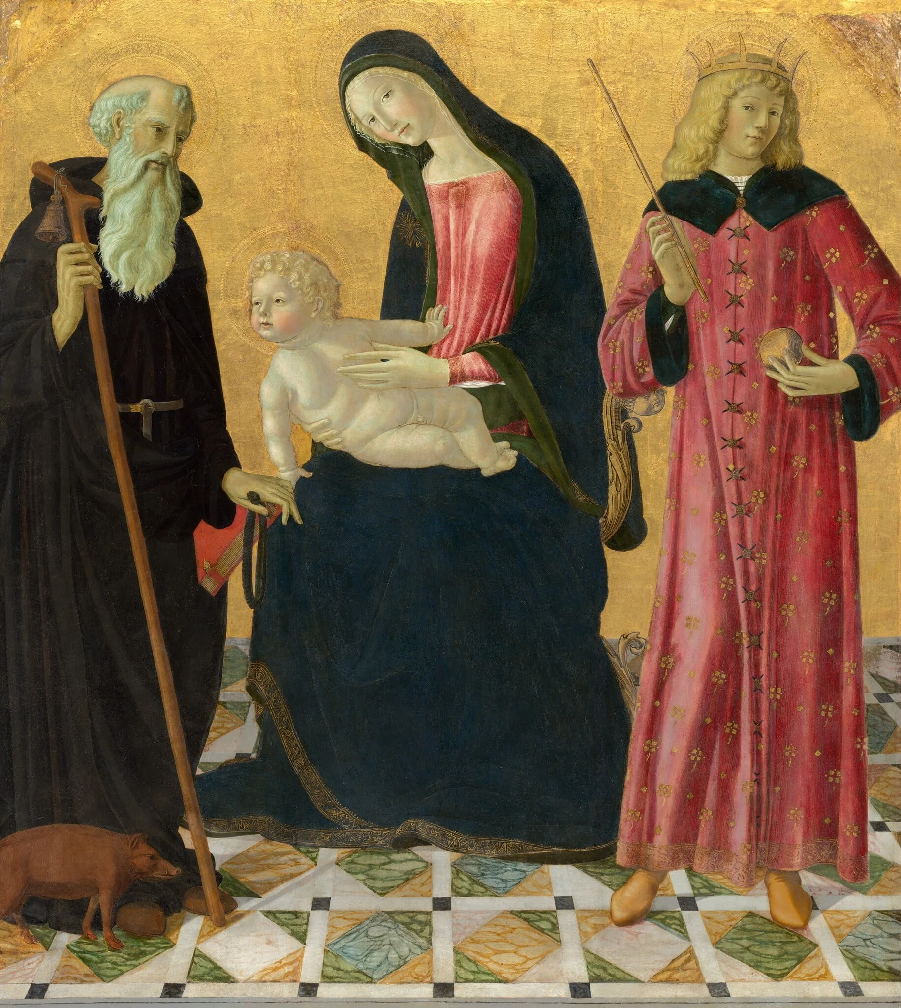 Madonna and Child with Saint Anthony Abbot and Saint Sigismund, detail