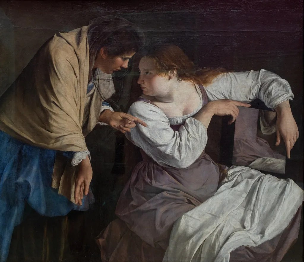Martha reproving her sister Mary, by Orazio Gentileschi, oil, 1620