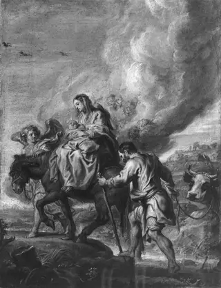 The Flight into Egypt, by Abraham van Diepenbeeck, unspecified, 1650