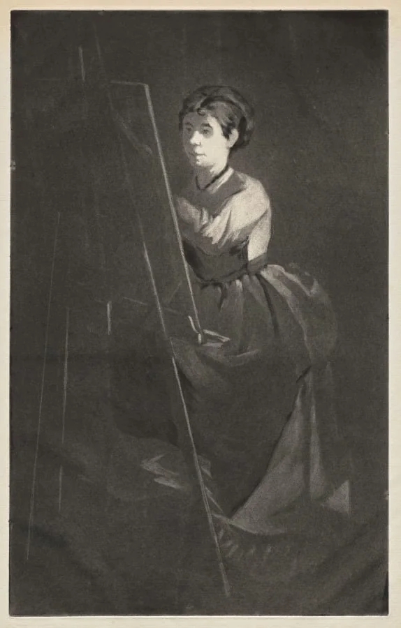 Young Woman at an Easel, detail