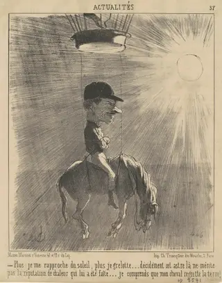 Plus je me rapproche du soleil..., by Honoré Daumier, ink, 1852
