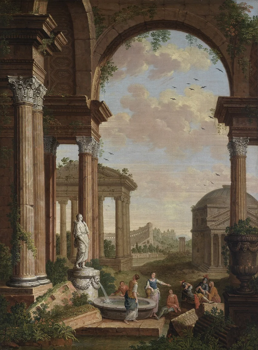 Landscape with Roman Ruins, detail