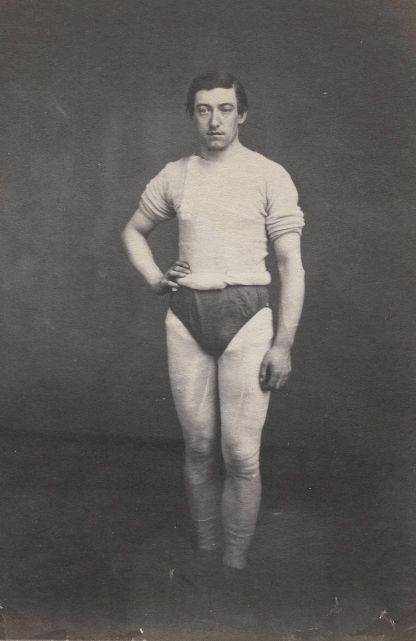 Young Man in Athletic Outfit, detail