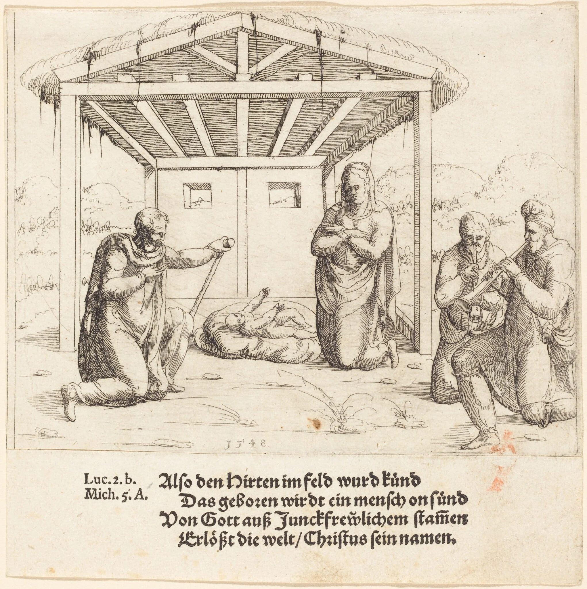 The Adoration of the Shepherds, detail