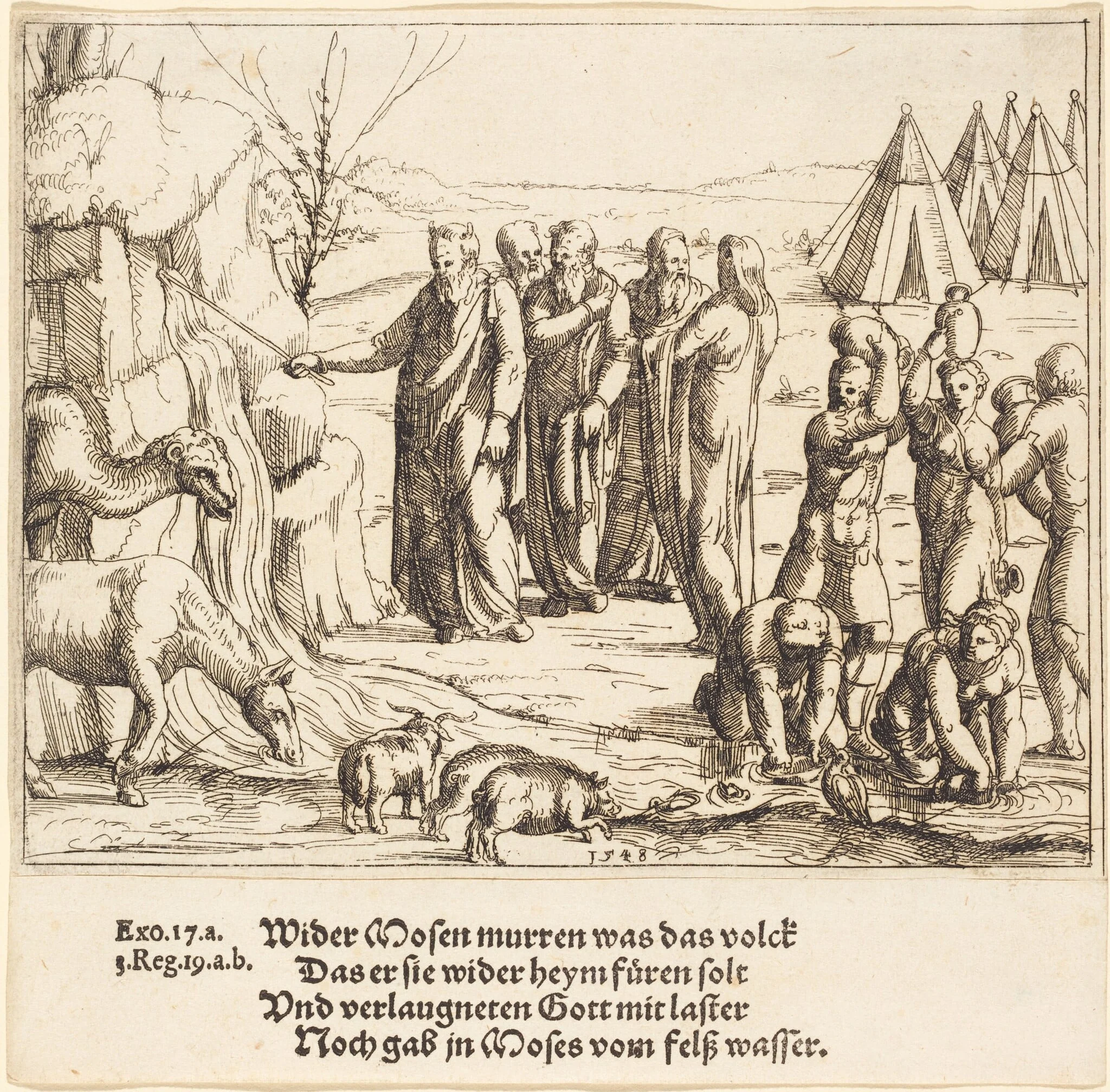 Moses Striking the Rock, detail