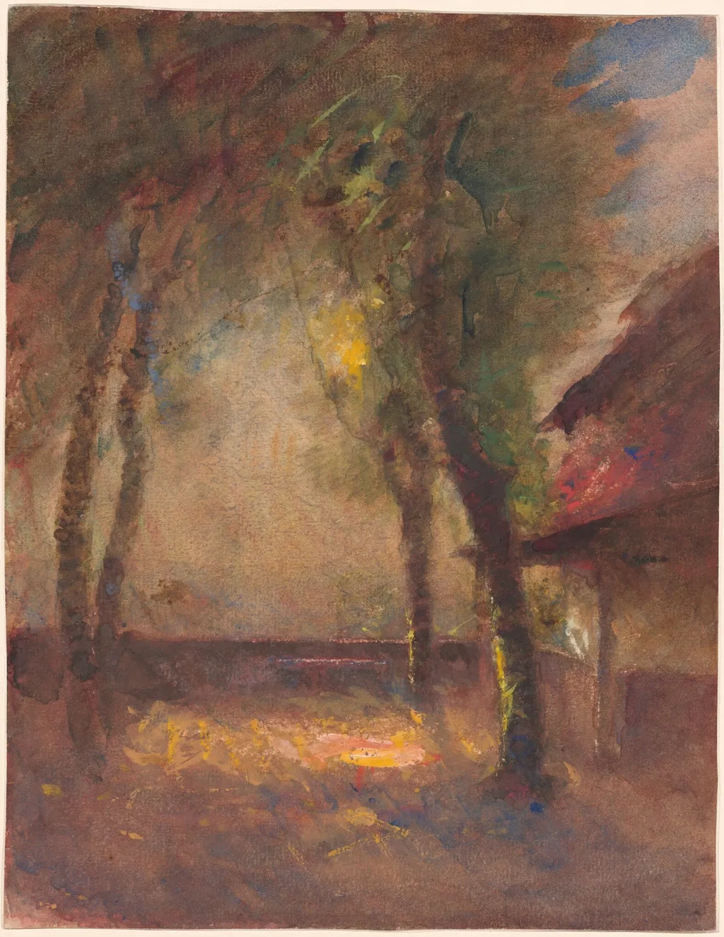 The Terrace of the Ravier House in Morestel, by François-Auguste Ravier, watercolor, 1884