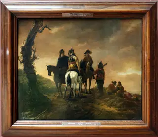Three cavaliers, by Aelbert Cuyp, oil, 1650