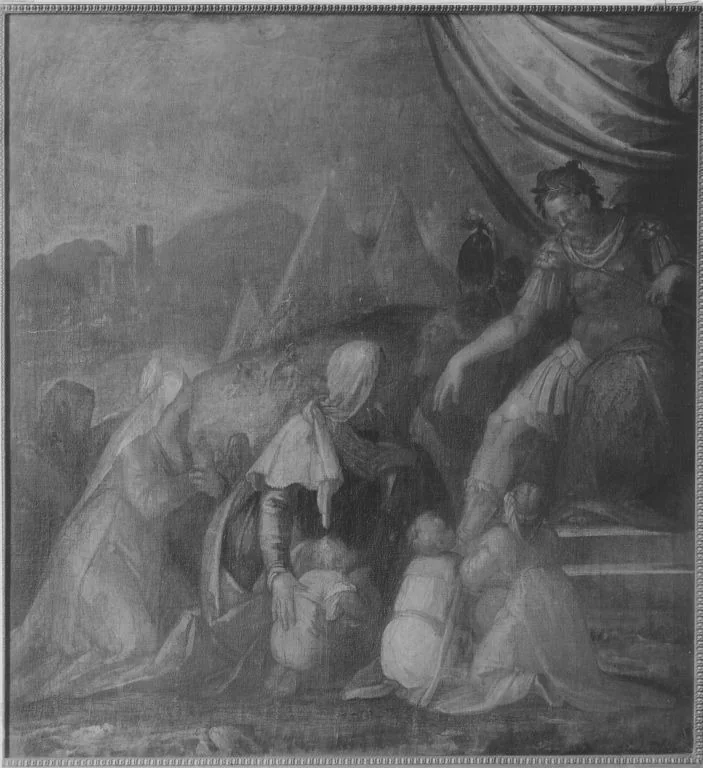 Coriolan lässt sich von seiner Familie bereden, detail