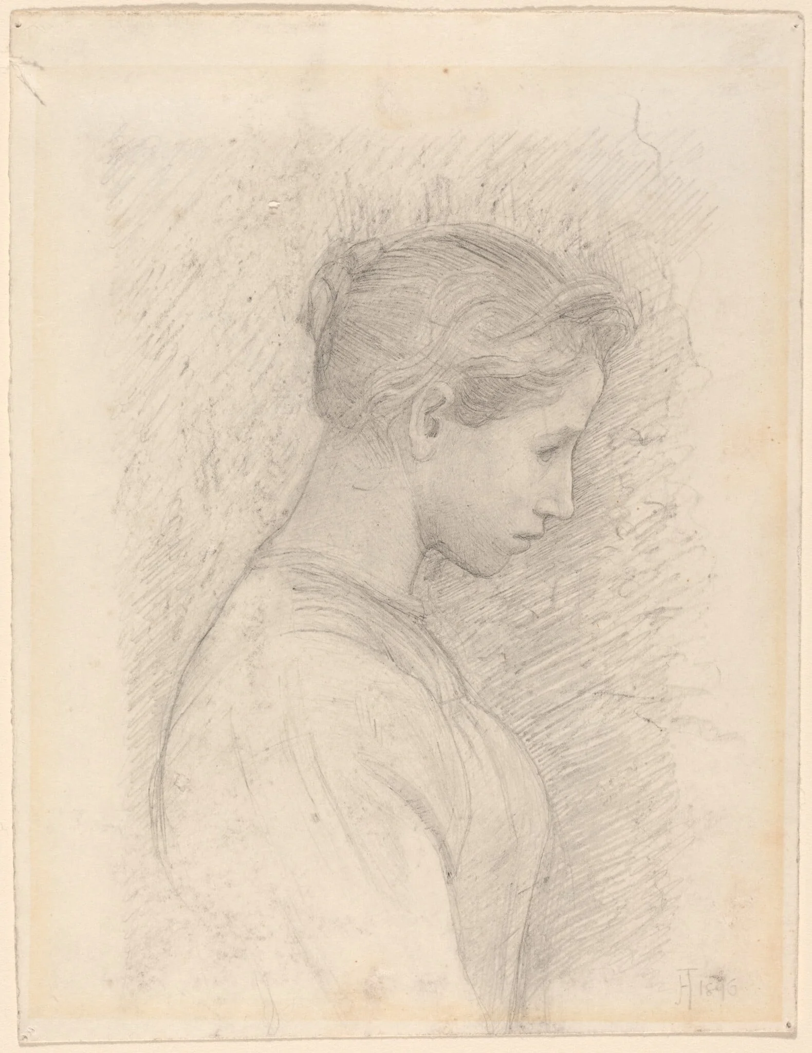 A Young Woman in Profile, detail