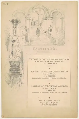 Study for "Paintings", by James Henry Moser, graphite, 1890