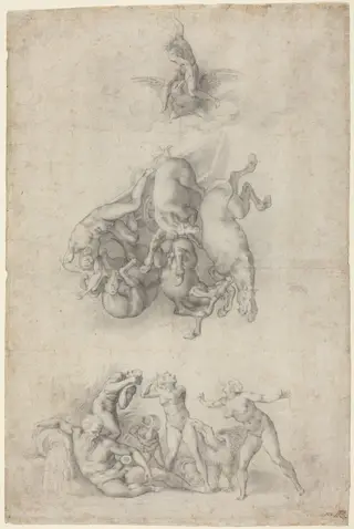 The Fall of Phaethon, by Bronzino, chalk, 1557