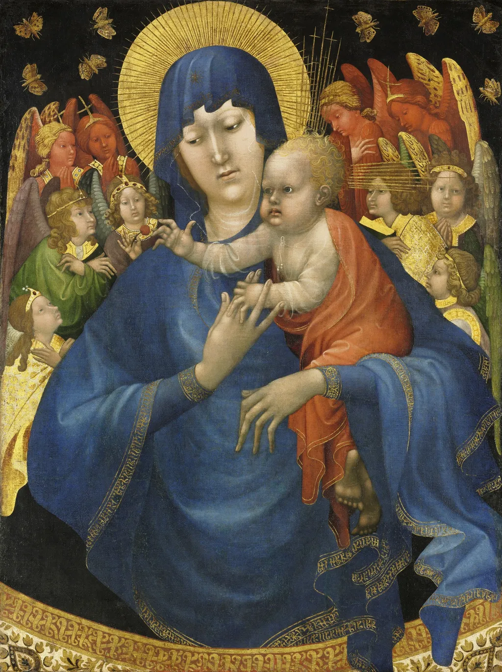 Virgin and Child with Butterflies, by Jean Malouel, unspecified, 1415