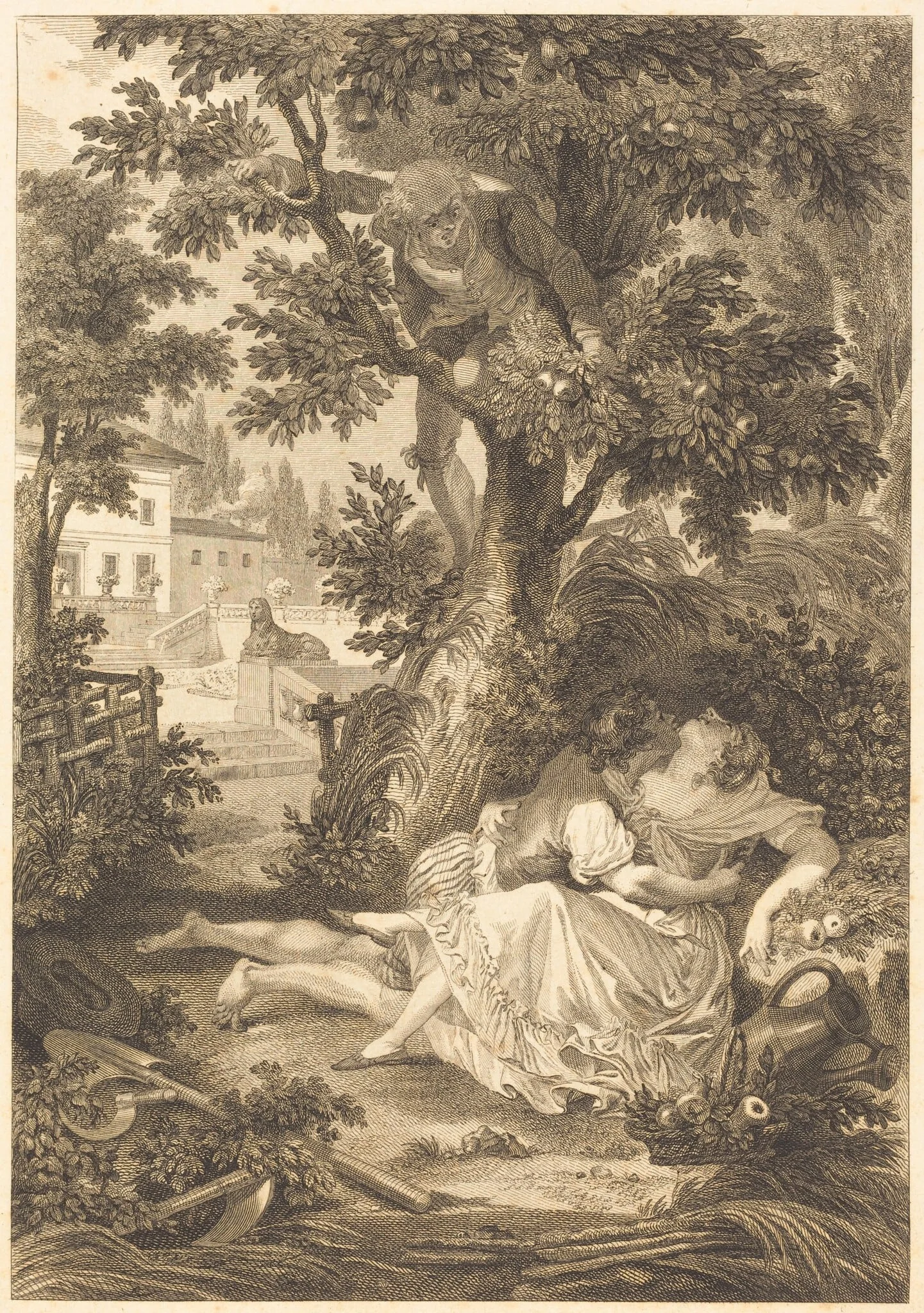La gageure des trois commeres: Le poirier, detail