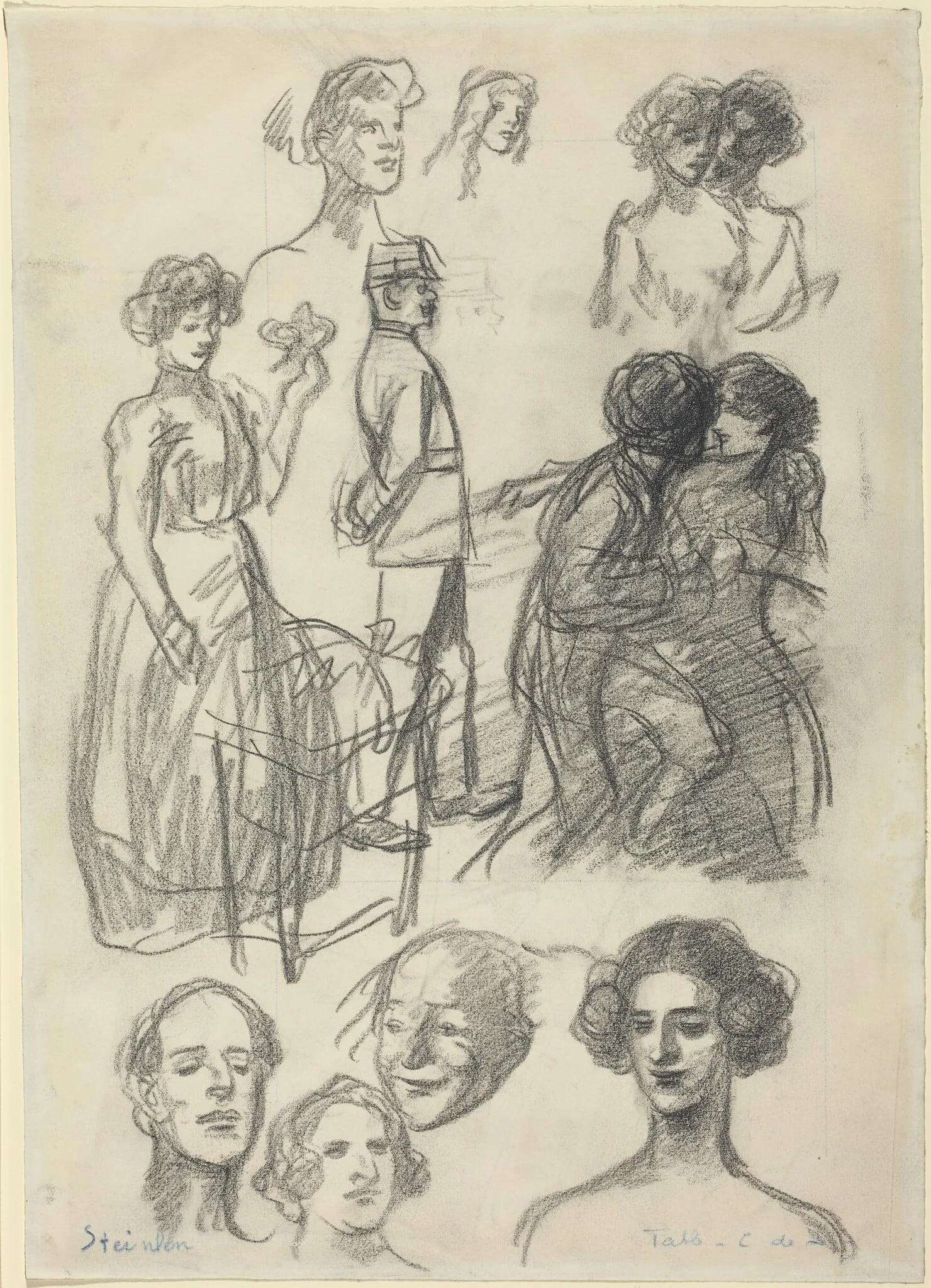 Sketches for "Lovers on a Bench", detail