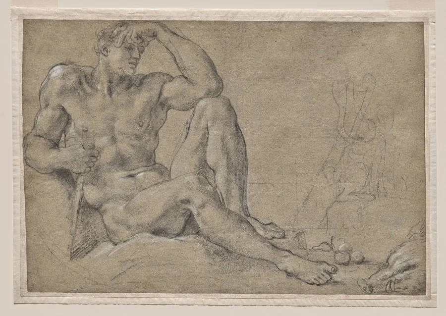 Hercules Resting (recto), detail