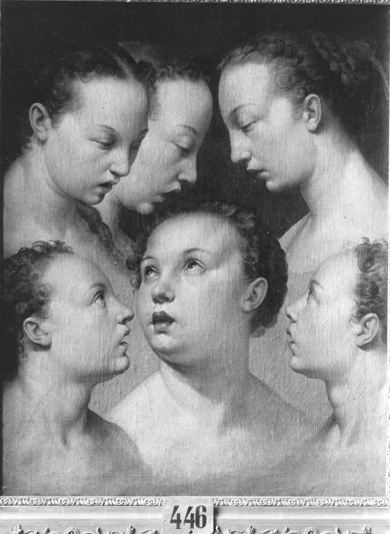 Weibliche Studienköpfe, detail