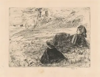 Nursemaid and Child, by James McNeill Whistler, ink, 1859