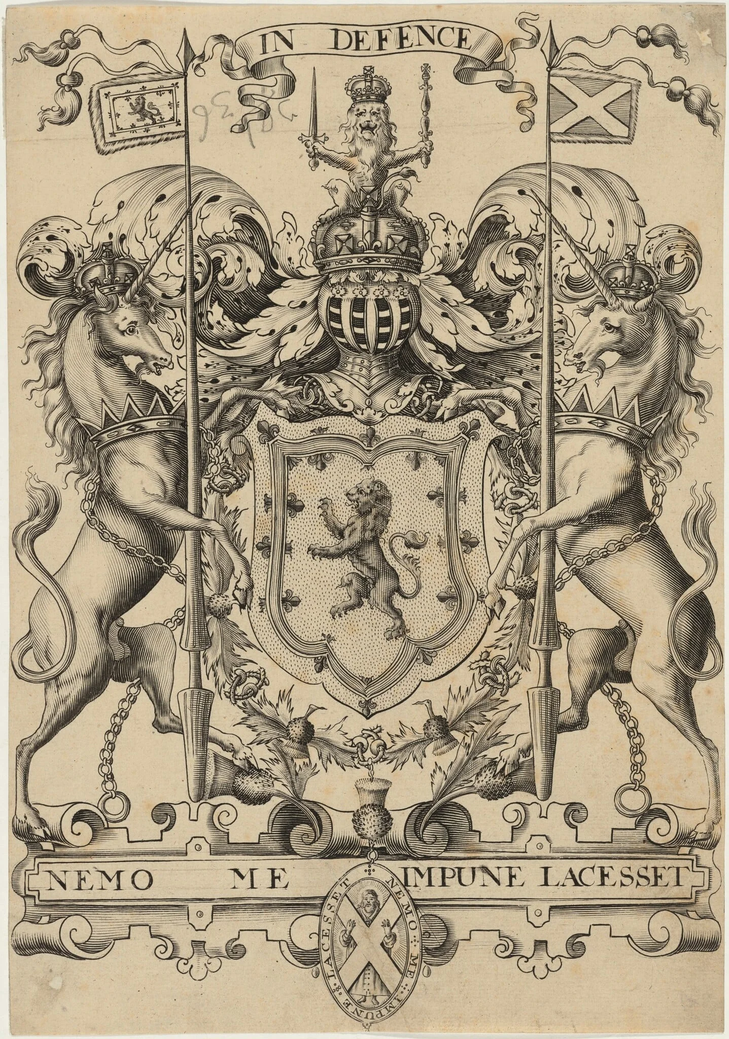 Later Copy of the Arms of Scotland, detail