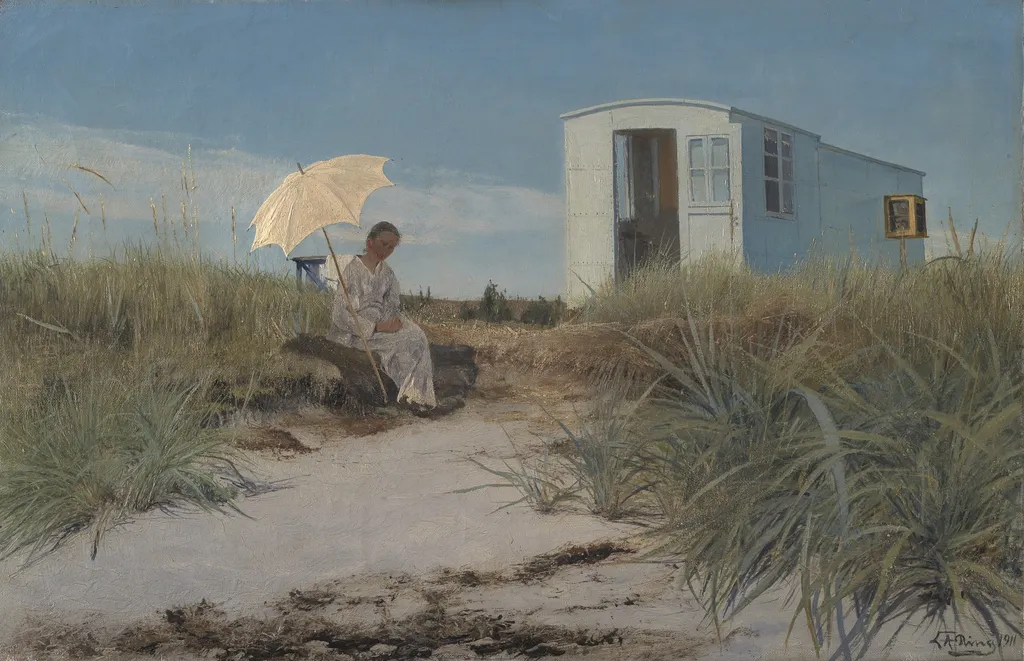 The Artist's Wife with the Family Caravan, by Laurits Andersen Ring, oil, 1911