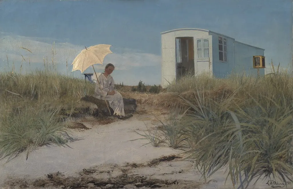 The Artist's Wife with the Family Caravan, by Laurits Andersen Ring, oil, 1911