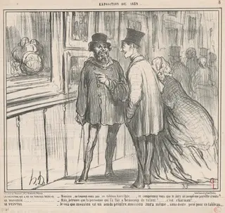 Le peintre qui a eu un tableau refusé ..., by Honoré Daumier, ink, 1859